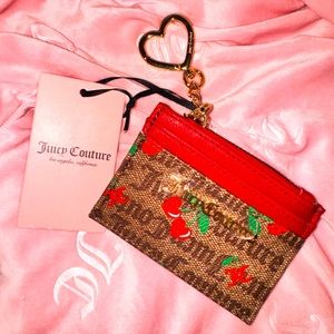 VIRAL Juicy Couture brown cardholder with cherries NWT